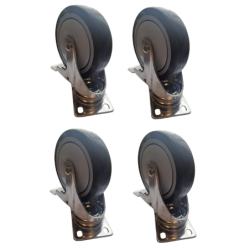 Ruedas Sanplast 125mm 720kg 4 Unids Inoxidable Con Freno