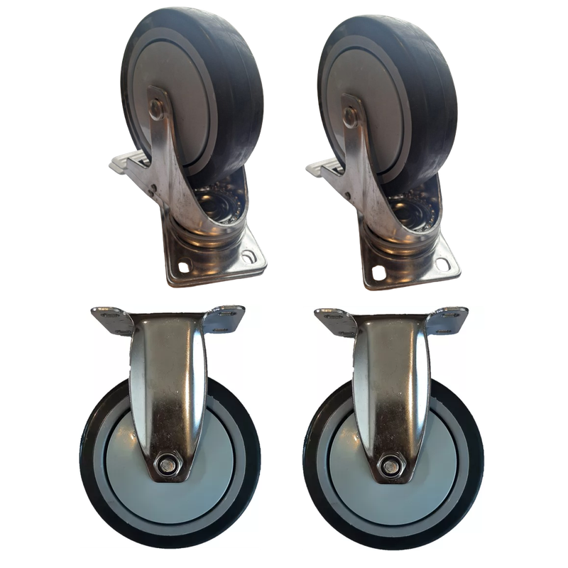 Ruedas Sanplast 125mm 720kg 4 Unids Inoxidable Con Freno