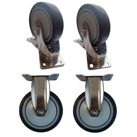 Ruedas Sanplast 125mm 720kg 4 Unids Inoxidable Con Freno