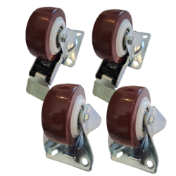 Pack 4 Rueda Sanplast 80mm 400kg Nylon Poliuretano