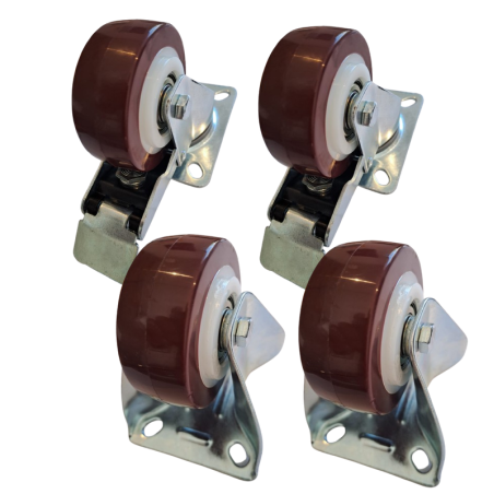 Pack 4 Rueda Sanplast 80mm 400kg Nylon Poliuretano