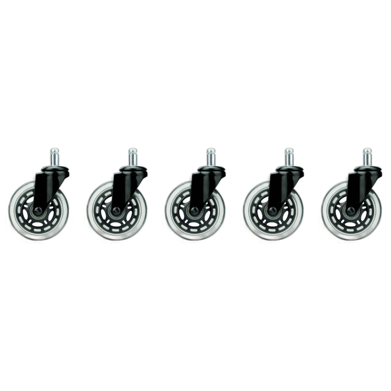 Set De 5 Ruedas Giratorias Proway De Silicona, Para Silla De Oficina, Universales De 3 (7.62 Cm) Transparente
