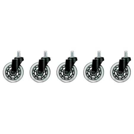 Set De 5 Ruedas Giratorias Proway De Silicona, Para Silla De Oficina, Universales De 3 (7.62 Cm) Transparente